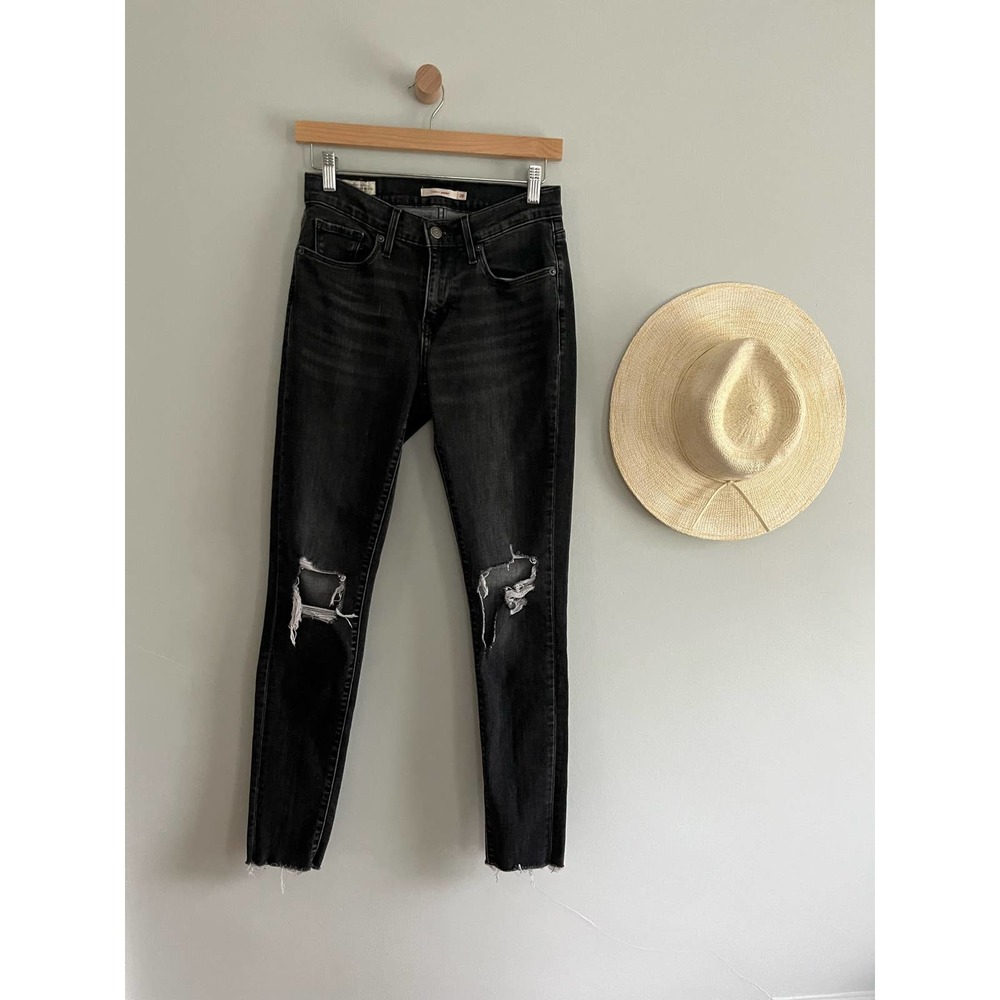 Levi’s Jeans | Curvy Skinny Distressed Gray | Sz 28 - Picture 2 of 9
